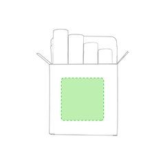 Caja con 4 tizas grandes de colores de cartón natural | Centrado en la caja | 60 x 60