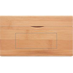 Caja Té Bambú 4 Compartimentos con Tapa Cristal | Frontal