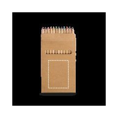 Caja Cartón 12 Lápices Colores | Delantera | 60 x 90