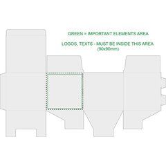 Caja de Cartón para Tazas Sublimación | Lado Izquierdo | 96 x 96