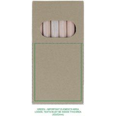 Caja linea nature de cartón con 6 lápices de color | Frontal | 46 x 55