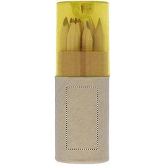 Caja tubo con 12 lápices de colores y sacapuntas | CARTON PART FRONT