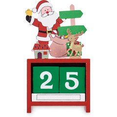Calendario navideño de madera | Frontal | 50 x 6