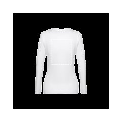 Camiseta de manga larga blanca para mujer | Espalda | 240 x 300