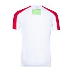 Camiseta técnica blanca con franja de color | Area 6 | 100 x 60