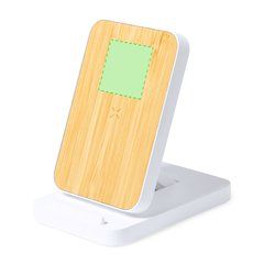Cargador 15W Qi Plegable con Soporte | Frontal zona superior | 30 x 30