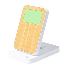 Cargador 15W Qi Plegable con Soporte | Frontal zona superior | 50 x 30