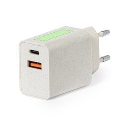 Cargador de Enchufe Rápido USB y Tipo C Eco | Centrado en la parte superior | 30 x 10