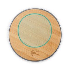 Cargador inalámbrico de aluminio y bambú | ZONA1 | 70 x 70