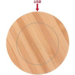 Cargador Inalámbrico Bambú 10W | Superior | 60 x 60