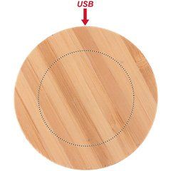 Cargador inalámbrico de bambú ecológico | Superior | 60 x 60