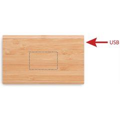 Cargador Portátil Bambú 4000mAh USB | Frontal | 40 x 25