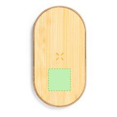 Cargador Qi de Cartón y Bambú 10W | Frontal Zona Inferior | 30 x 30