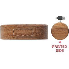 Cargador Qi Madera 15W Cable Retráctil | SIDE | 30 x 10