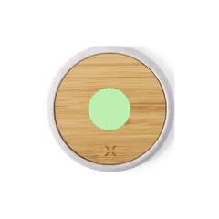 Cargador Redondo Bambú 10W | Centrado en cara A | 20 x 20