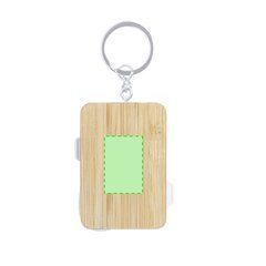 Cargador USB en Llavero de Bambú | Cara B centrado | 30 x 35