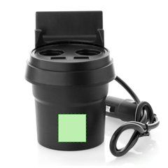 Cargador USB Mechero Coche y Soporte | En el lateral | 25 x 25