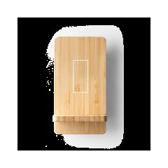 Cargador USB y soporte móvil de Bambú | Delantera | 45 x 20