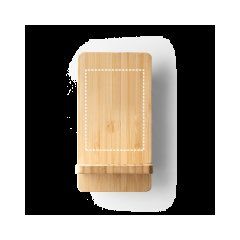 Cargador USB y soporte móvil de Bambú | Delantera | 90 x 65