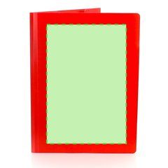 Carpeta en resistente PVC con gomas elásticas | En la portada centrado | 18 x 27