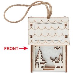 Casa Adorno Navideño MDF con Luz | ROOF SIDE | 40 x 25