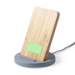 Cargador USB 10W Bambú y Piedra | Cara principal, parte inferior | 50 x 40