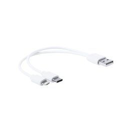 Cable USB personalizado tipo-c y dual micro usb/lightning Blanco