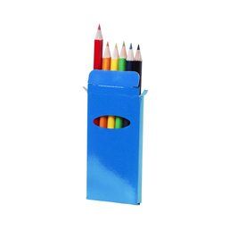 Caja colorida con 6 lápices de colores Azul