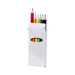 Caja colorida con 6 lápices de colores Blanco