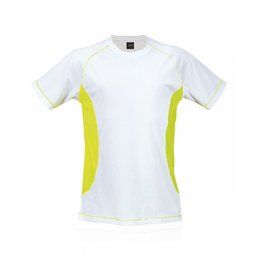 Camiseta adulto bicolor 100% transpirable con costuras de refuerzo  Amarillo Fluor M