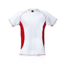 Camiseta adulto bicolor 100% transpirable con costuras de refuerzo  Rojo M