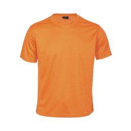 Camiseta técnica adulto de varios colores con diseño en espalda y mangas transpirable Naranja Fluor XL