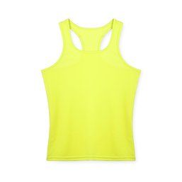 Camiseta técnica mujer de tirantes anchos y espalda estilo nadadora Amarillo Fluor M