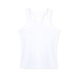 Camiseta técnica mujer de tirantes anchos y espalda estilo nadadora Blanco S