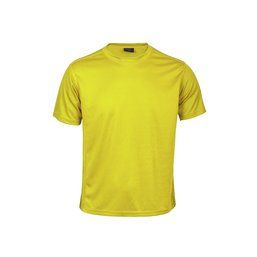Camiseta técnica niño/niña con diseño de panal en espalda y mangas Amarillo 6-8