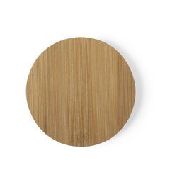 Cargador inalámbrico circular con carcasa de bambú