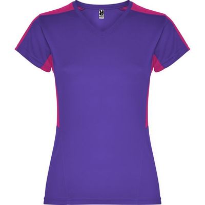 Camiseta técnica mujer manga corta Morado/Roseton L