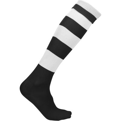 Calcetines altos a rayas unisex Black / White 31/34 Eu