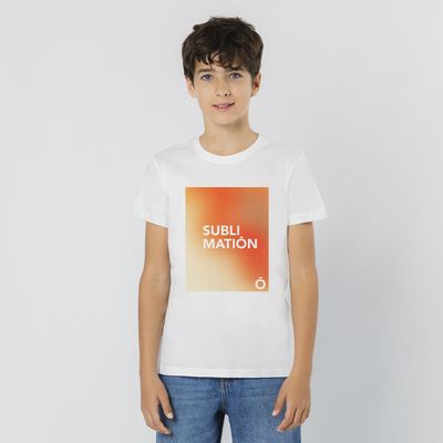 Camiseta niño/niña blanca transpirable textura algodón