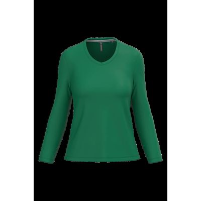 Camiseta manga larga mujer algodón entallada Kelly Green Xxl