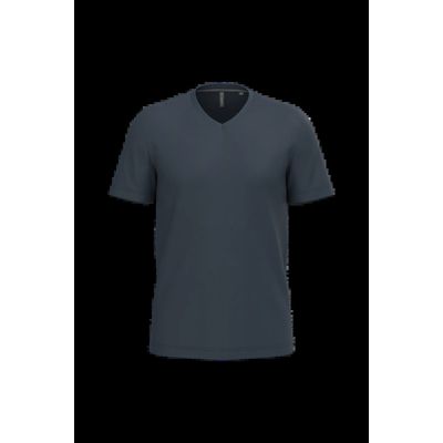 Camiseta de algodón con cuello de pico Navy M