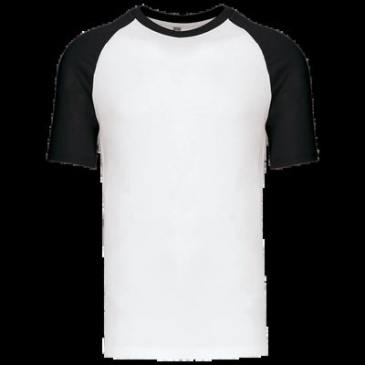 Camiseta bicolor manga corta hombre White / Black S