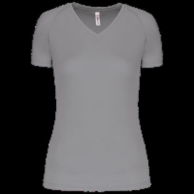 Camiseta de deporte mujer cuello de pico Fine Grey Xl