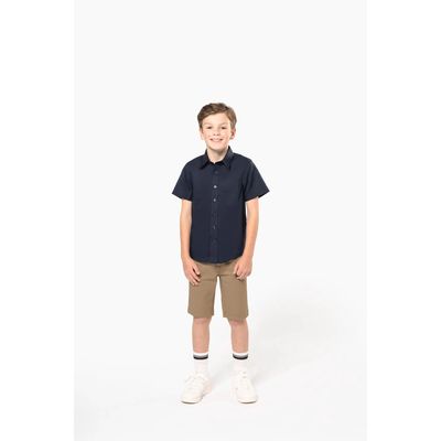 Camisa popelina manga corta infantil