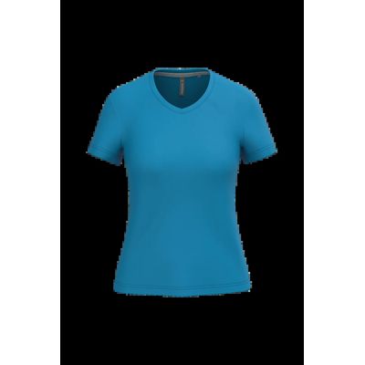 Camiseta de manga corta cuello pico mujer Tropical Blue Xl