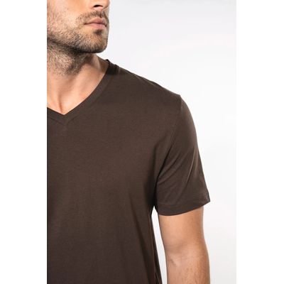 Camiseta de algodón con cuello de pico