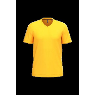 Camiseta de algodón con cuello de pico Yellow Xxl