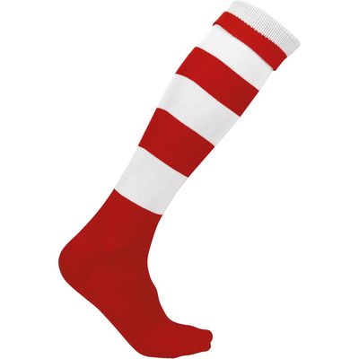 Calcetines altos a rayas unisex Sporty Red / White 35/38 Eu