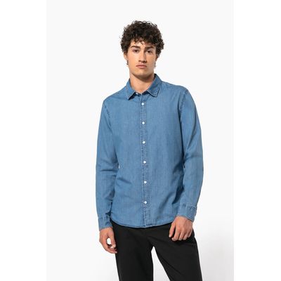 Camisa hombre algodón efecto Denim