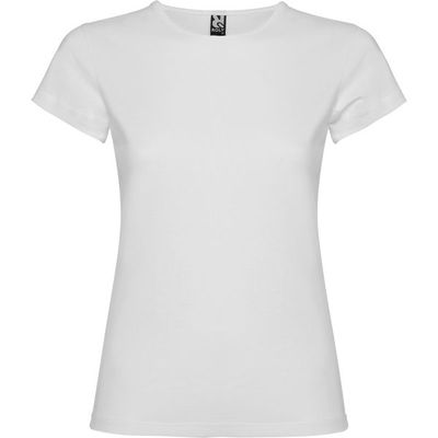Camiseta de manga corta con cuello fino Blanco S